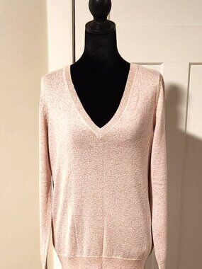 Mossimo pink shimmer v-neck sweater